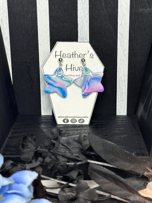 Stars dangle earrings-pastel