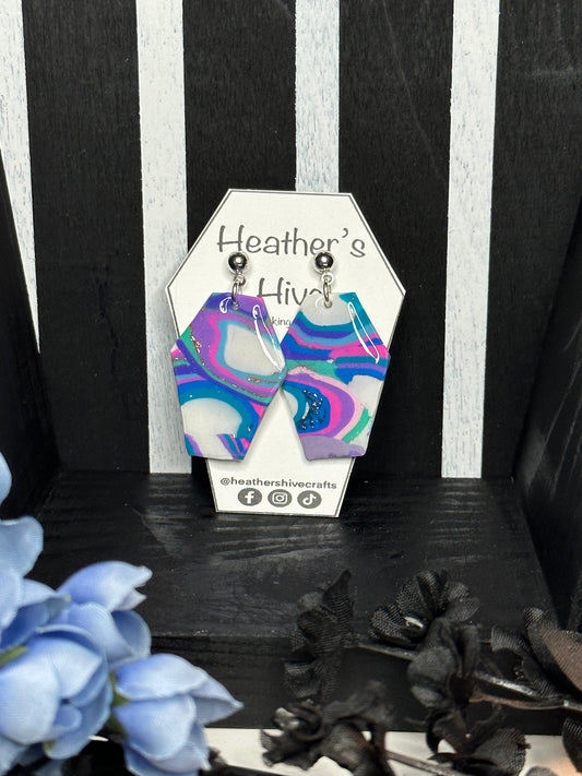 Coffin dangle earrings-sgeo