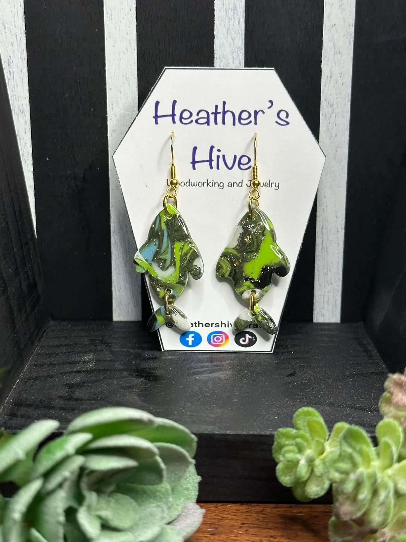 Fish earthy dangle earrings