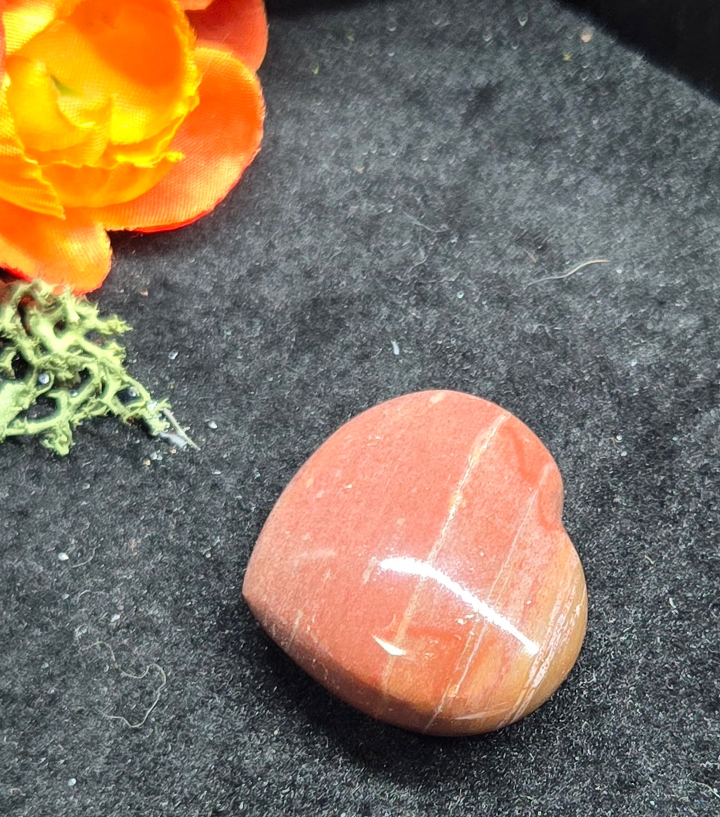 Petrified wood carved heart