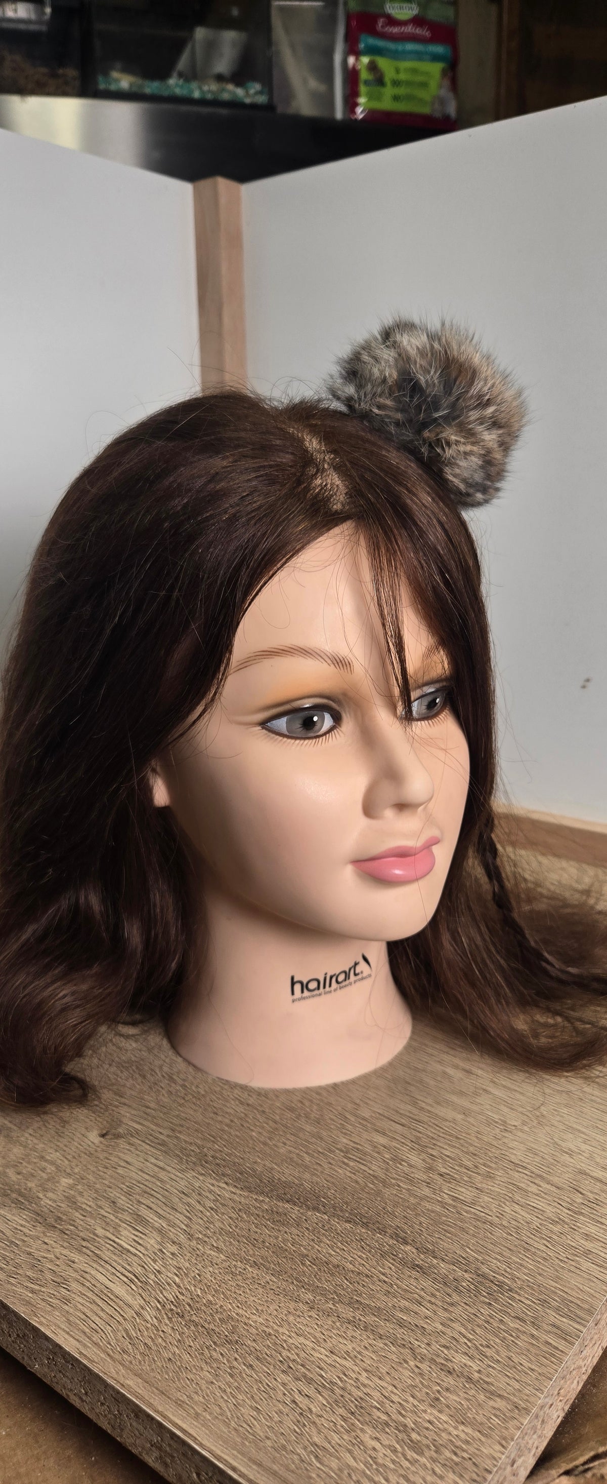 Rabbit Fur Hair Puff Clips