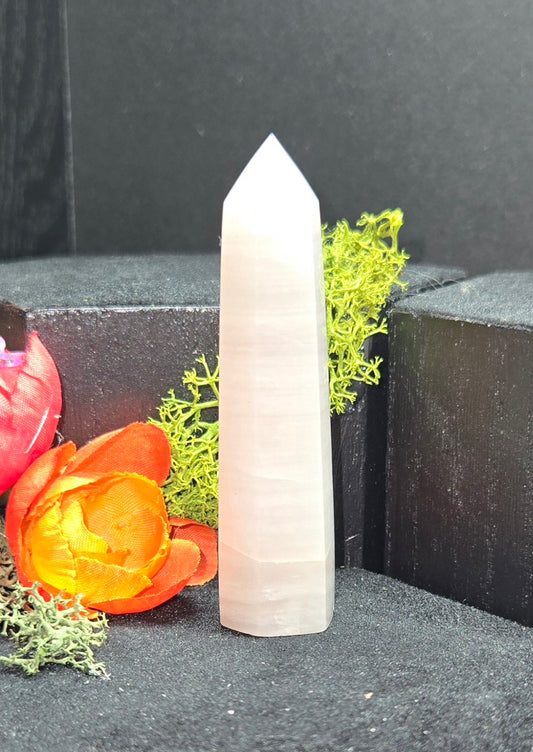 Afghan Jade Tower Small - Natural Green Crystal Point | Polished Stone Obelisk
