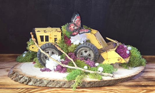 Vintage Forgotten Tractor Toy - Weathered Antique Farm Toy | Rustic Oddity Decor