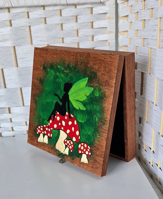 Fairy Mushroom Box - Hand Painted Wooden Storage | Whimsical Fantasy Decor