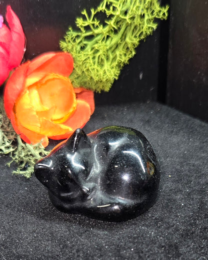 Cat Carved Crystals - Natural Stone Animal Carvings | Unique Crystal Figurines