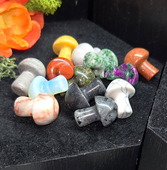 Mushroom Shaped Crystals - Natural Stone Carvings | Cottagecore & Witchy Decor
