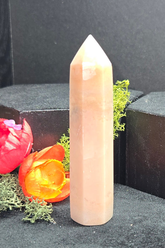 Afghan Jade Tower - Natural Green Crystal Point | Polished Stone Obelisk